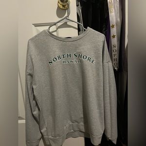 shein, grey with green lettering, size medium